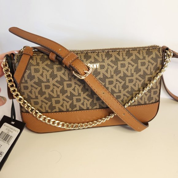 DKNY Brown Bryant Chain Demi Crossbody - NWT - Picture 5 of 12